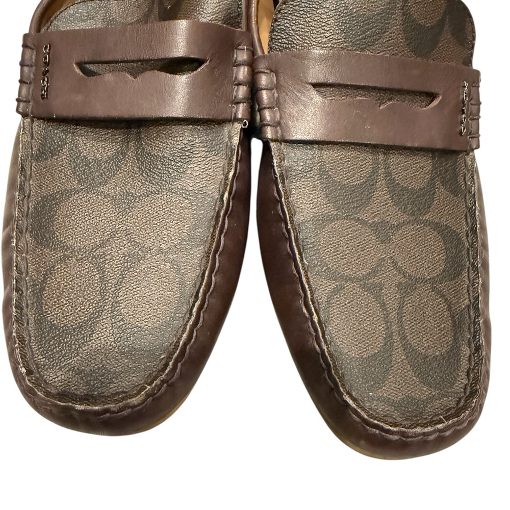 Coach Signature Brown Slip-On Loafers - Picture 2 of 8